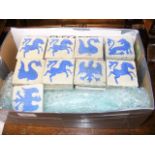 A collection of early blue and white tiles from Va