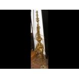 Decorative heavy gilt brass standard lamp