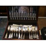 A solid silver 'kings pattern' 8 place setting can