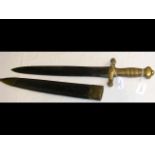 An antique French Talabot short sword with leather