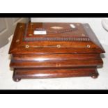 A ladies rosewood work box - William IV having fit