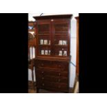 A mahogany secretaire bookcase - width 93cm