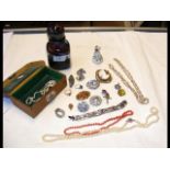 A selection of costume jewellery together with a M