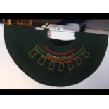 A vintage French Blackjack casino baize/cloth