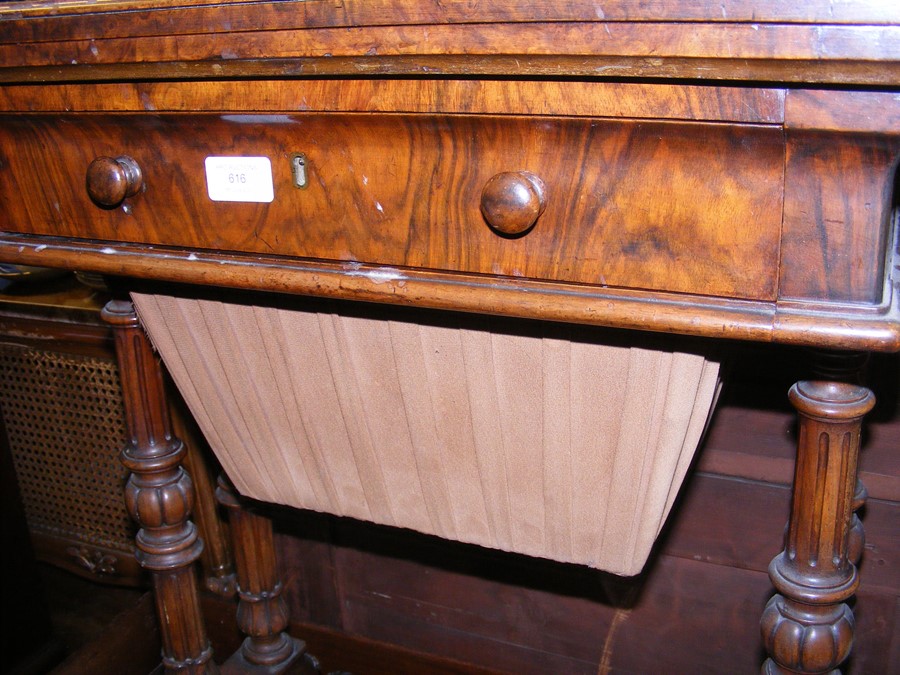 A walnut needlework table - Image 3 of 4