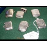 A collection of six silver vesta cases