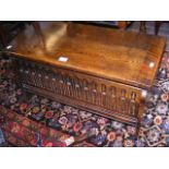 A small proportioned oak blanket chest