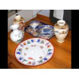 Oriental vases, plates etc