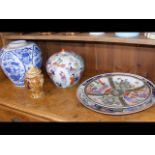 Oriental ginger jars and plates