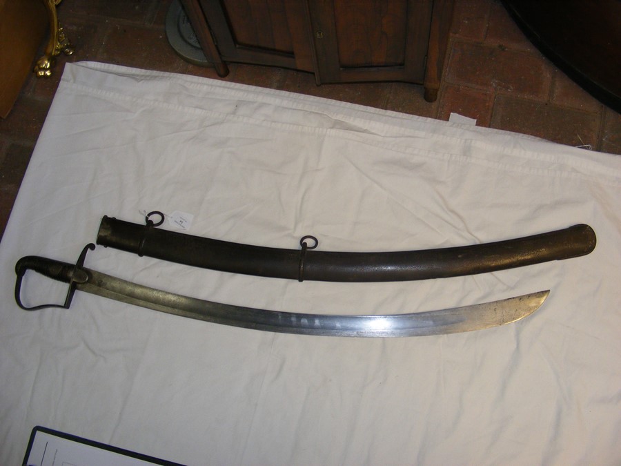 An antique Cavalry sword with metal scabbard and w - Image 9 of 25