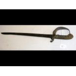 An antique Naval Officer's sword (lacking scabbard