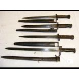 A sword bayonet with metal scabbard - 53cm long, t