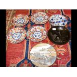 A selection of Japanese hand painted plates, Imari
