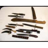 A selection of various bayonets, daggers, etc.
