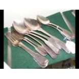 A selection of silver flatware