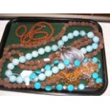 An African style turquoise heavy ladies beaded nec