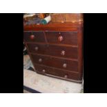A cap top chest of drawers consisting of two short