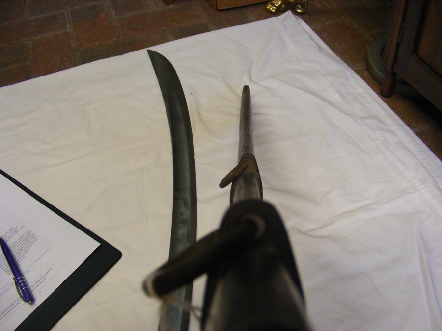 An antique Cavalry sword with metal scabbard and w - Image 22 of 25