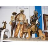 Resin cast over-sized Cowboys and Indian, etc.