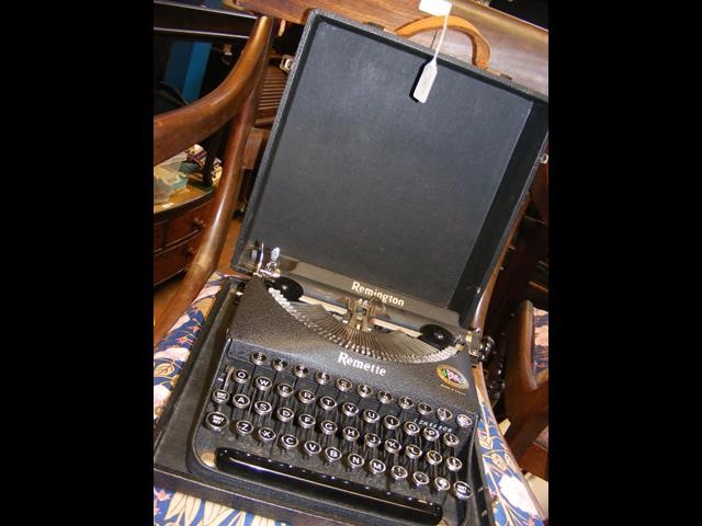 A Remington Remette typewriter in case
