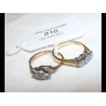 Two 18ct diamond rings