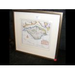 H. MOLL - a hand coloured map of The Isle of Wight