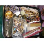 A tray of costume jewellery including bangles, nec