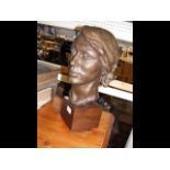 MARCUS KAYE '67, member of The Society of Portrait Sculptors - bronzed composition female bust