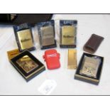 Various collectable Zippo lighters and other