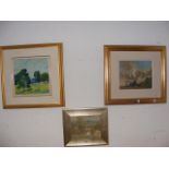 Three modern oil paintings of rural scenes, all fr