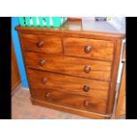 A Victorian mahogany chest of two short and three