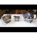 A silver three piece tea set, Sheffield 1907 - app