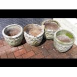 Four old plant pots