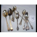 A selection of silver teaspoons