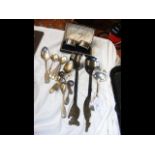 Assorted silver and other flatware, pair of cased