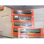 Five boxed Hornby carriages