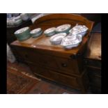 A handmade French oak pastry table with marble and woo