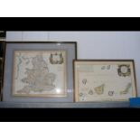 An antique Robert Morden map of England - 38cm x 4