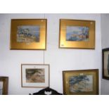 Four assorted watercolours, all depicting Isle of