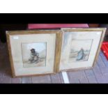 A framed and glazed watercolour of Native Indian -