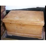 A pine chest with rising lid - width 95cms