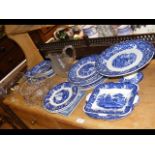 A selection of blue and white Wedgwood serving ware, t