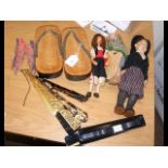 Various collectables including old Chinese slipper