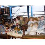 Selection of modern collectable dolls