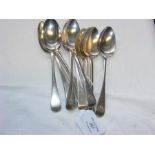 Twelve silver dessert spoons - 13.5 ounces