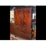 A Victorian mahogany linen press - 130cms wide