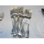 Eleven heavy silver dining forks - 26 ounces