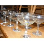 A collection Babycham Coupe glasses