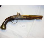 A flintlock pistol converted - 34cm long