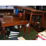 An Edwardian fold over games table, together with